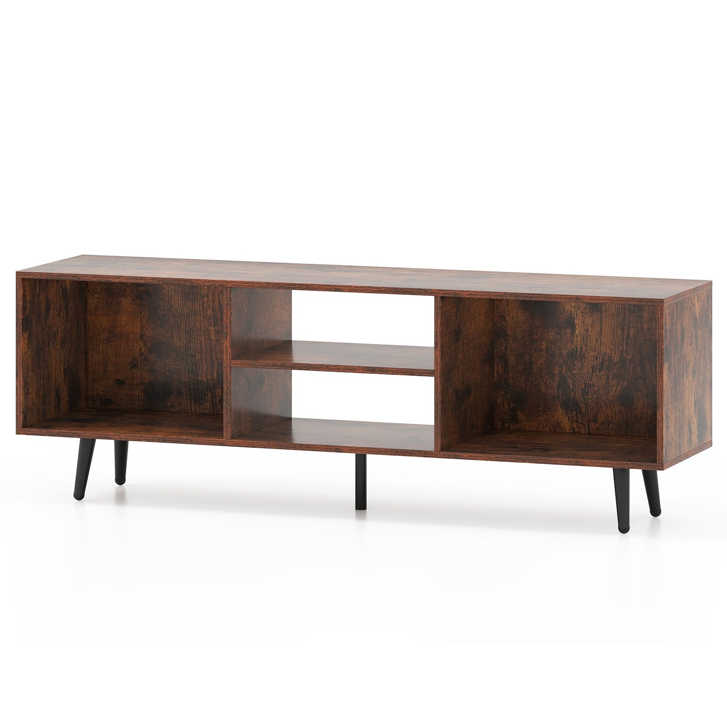 47.5 Inches TV Stand for 55-Inch TV with Compartments and Metal Legs