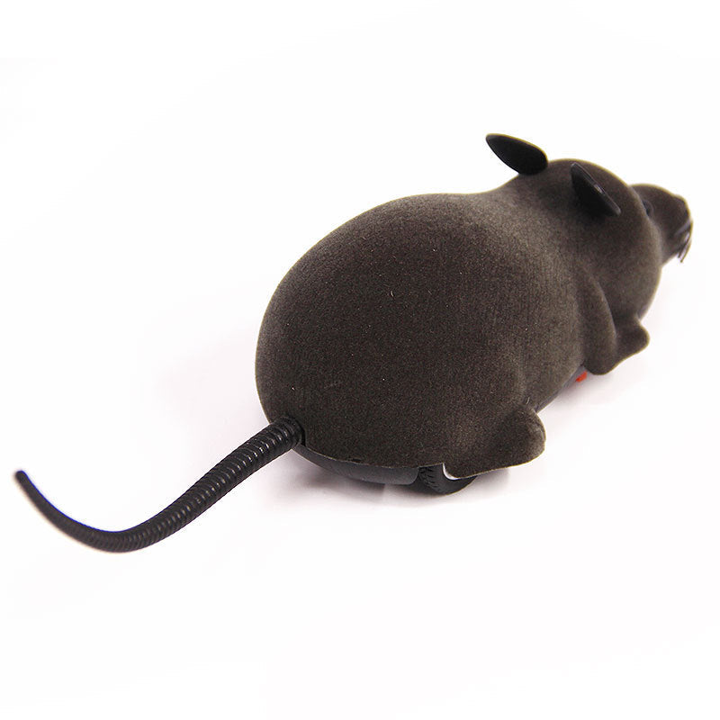 RC cat mouse toy in black flocking plush with wired tail by Sell My Stuff on Tampa Home & Garden Store