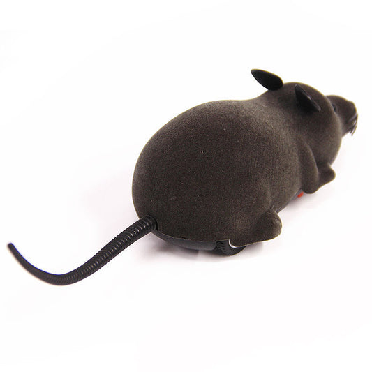 RC cat mouse toy in black flocking plush with wired tail by Sell My Stuff on Tampa Home & Garden Store