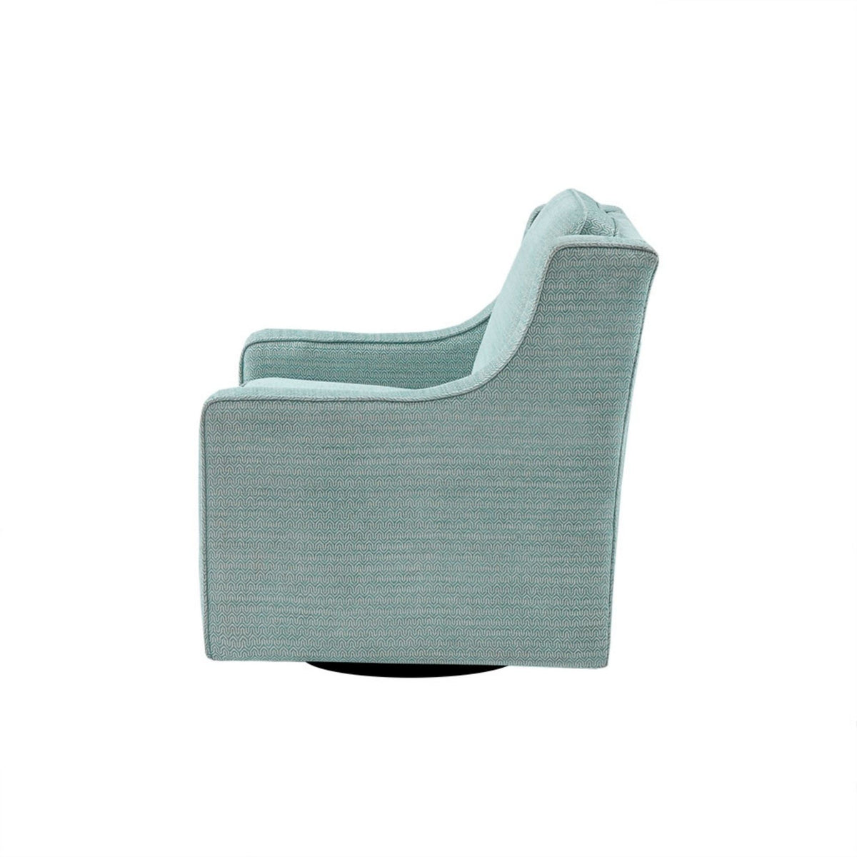 Swivel chair HouseOfZazla in light blue fabric with geometric pattern and high-density foam on Tampa Home & Garden Store