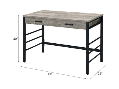 Weathered Writing Desk With USB and Oak Top