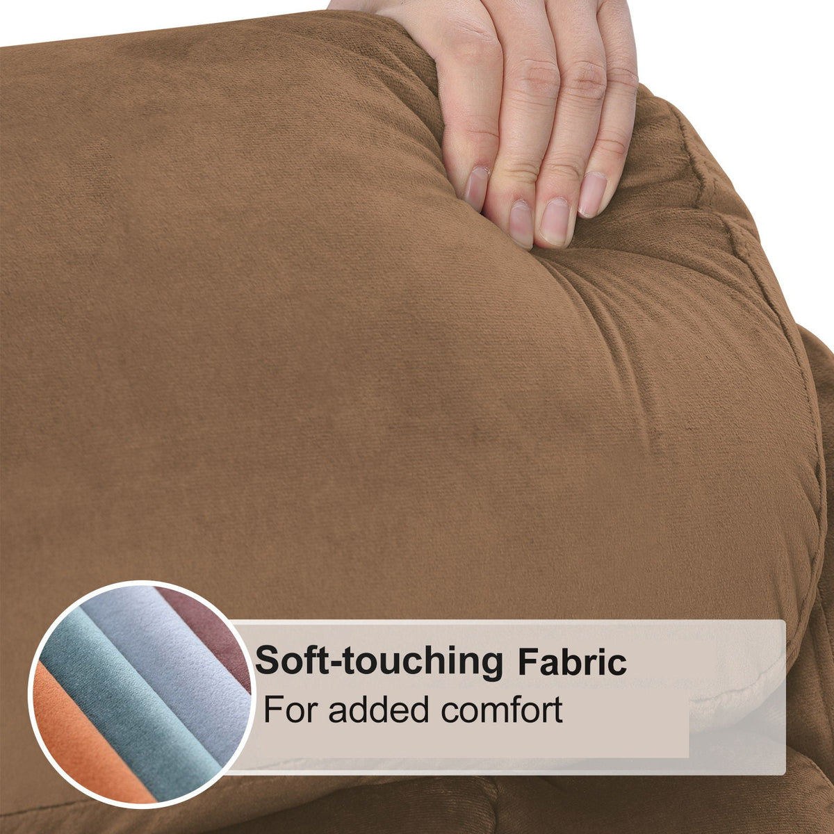 Lift Chair Recliner brown cashmere fabric upholstery with soft-touch texture on Tampa Home & Garden Store