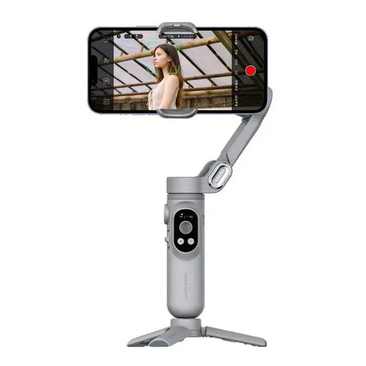 XPro 3-Axis Phone Gimbal Stabilizer with mounted phone, silver, tripod base VIP on Tampa Home & Garden Store