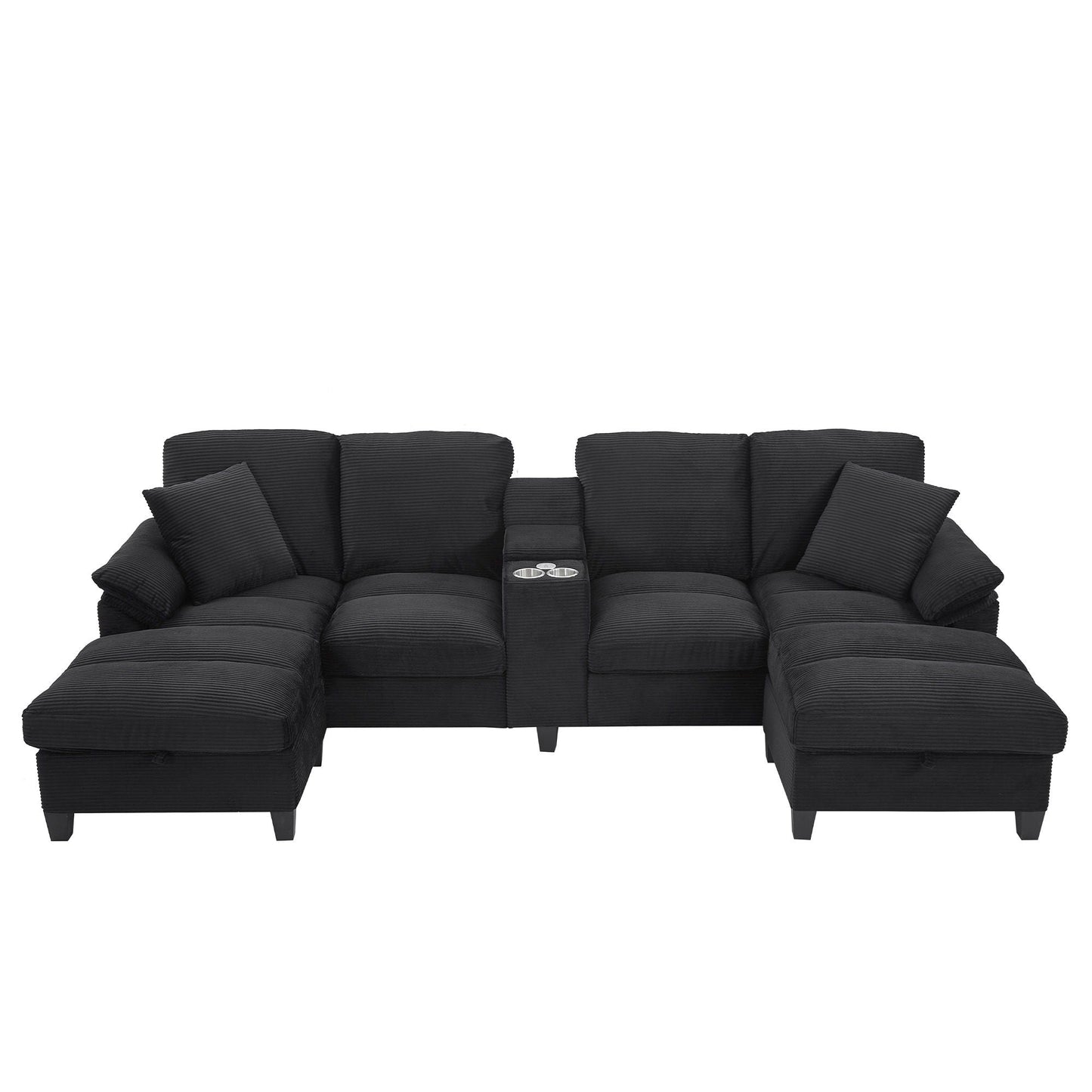 Modern U Shaped Sectional Sofa and Ottoman