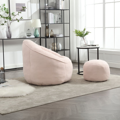 Cozy Bean Bag Chair With Foam and Footrest