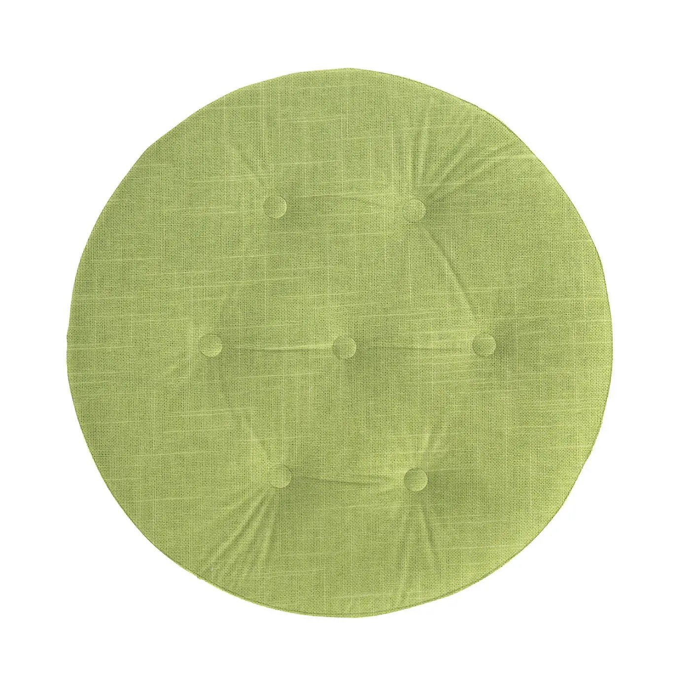 Yolanda round upholstered ottoman lime green tufted fabric Unique Piece Furniture on Tampa Home & Garden Store