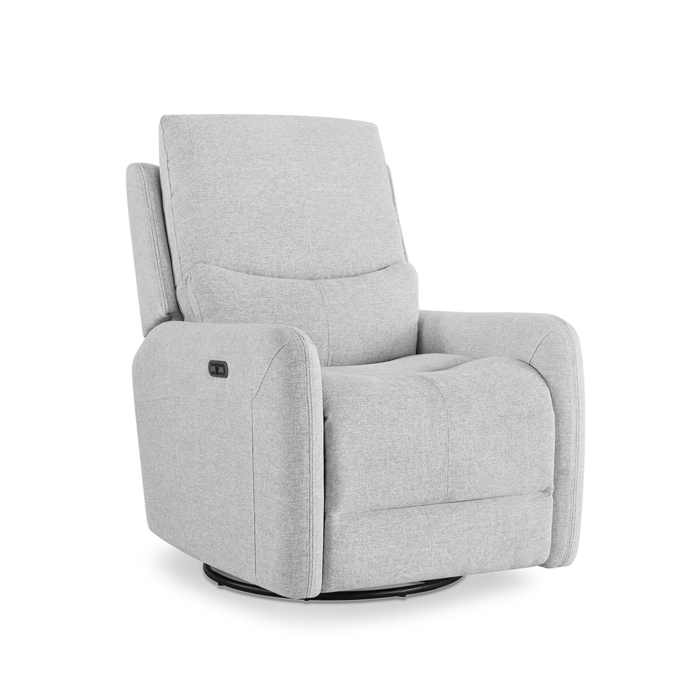 Dublin 30in Swivel Power Recliner Arm Chair gray heathered fabric HouseOfZazla on Tampa Home & Garden Store