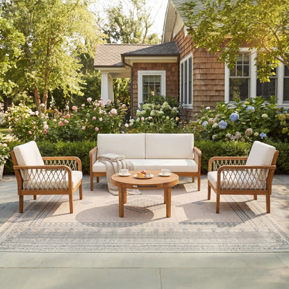 Acacia Wood Outdoor Patio Furniture and Cushions