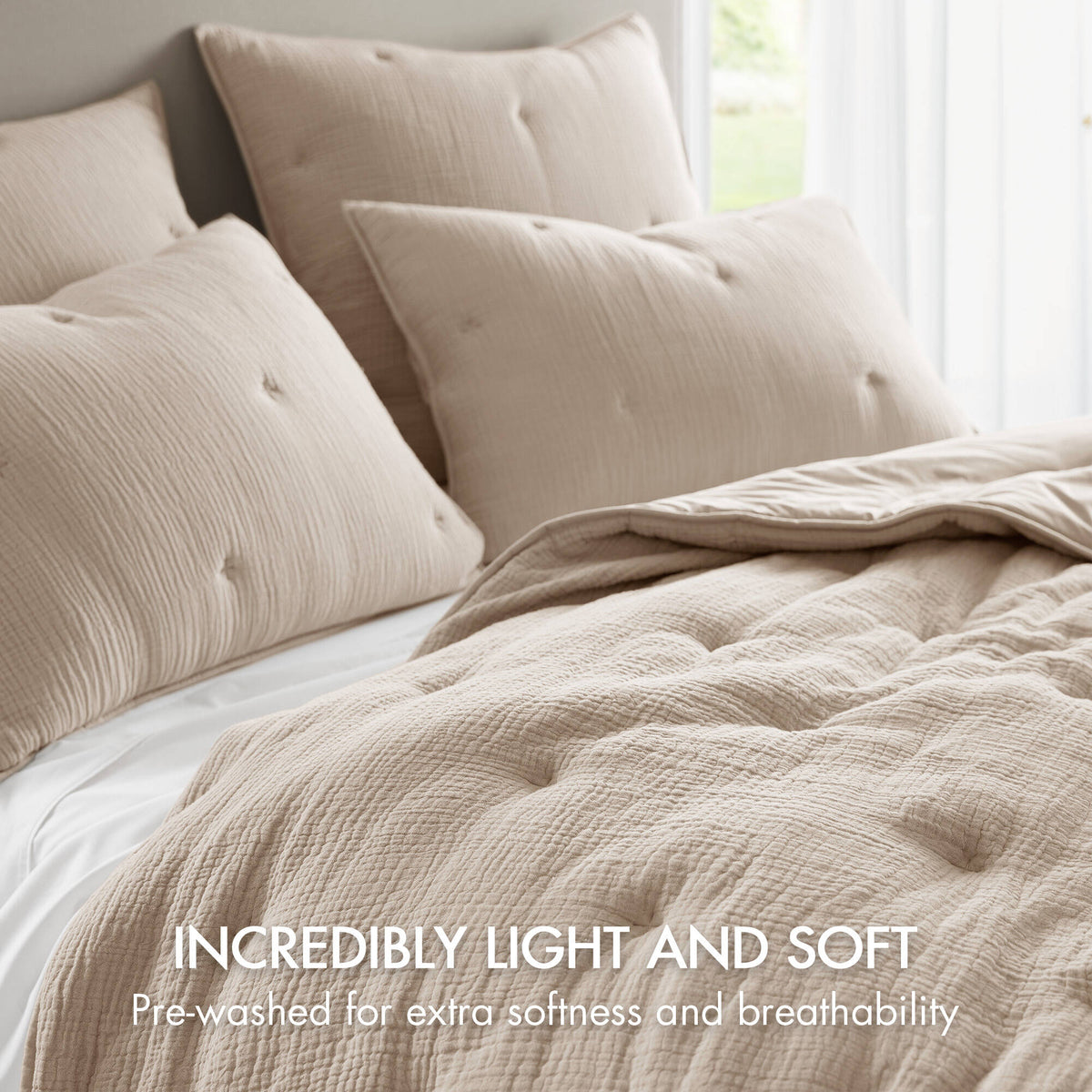 3 pc cotton embroidered quilt set beige for full/queen with matching shams by HouseOfZazla on Tampa Home & Garden Store