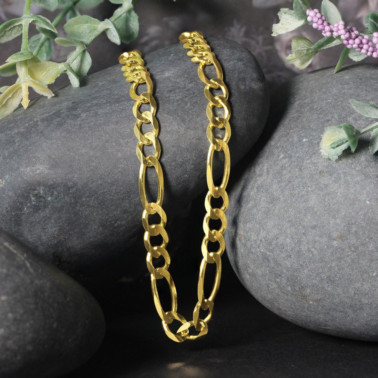 Two 10K yellow gold solid Figaro chain necklaces 5.30 mm, by Bids.com on Tampa Home & Garden Store