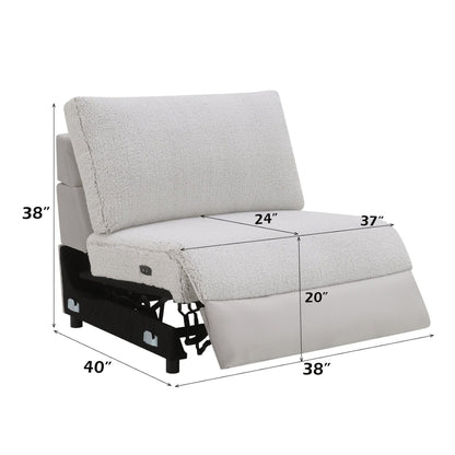 Tarrance modular power recliner sectional gray by HouseOfZazla sherpa fabric on Tampa Home & Garden Store