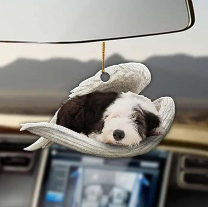Car Pendant Sleeping Dog Angel Decor Hanging