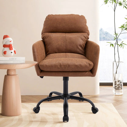 Office chair brown leather swivel with adjustable height by Unique Piece Furniture on Tampa Home & Garden Store