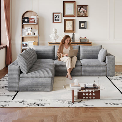 Modular Cloud Sofa and Corduroy Plush Seating