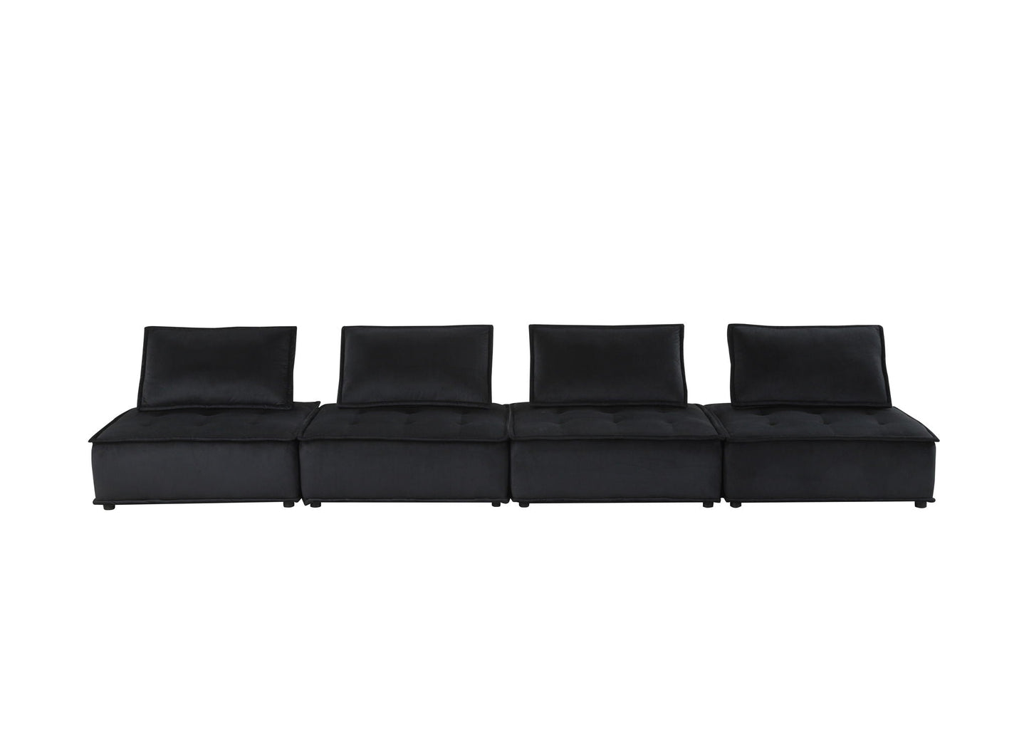 Anna - Stylish Sectional Sofa Ottoman, black upholstery, 4-seat by HouseOfZazla on Tampa Home & Garden Store