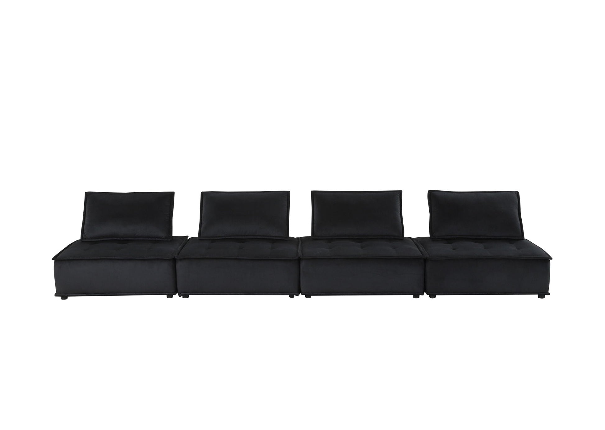 Anna - Stylish Sectional Sofa Ottoman, black upholstery, 4-seat by HouseOfZazla on Tampa Home & Garden Store