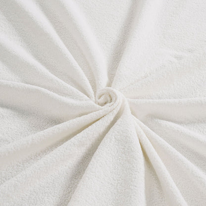 Lambswool Petal Headboard Bed Frame fabric close-up in white by HouseOfZazla on Tampa Home & Garden Store