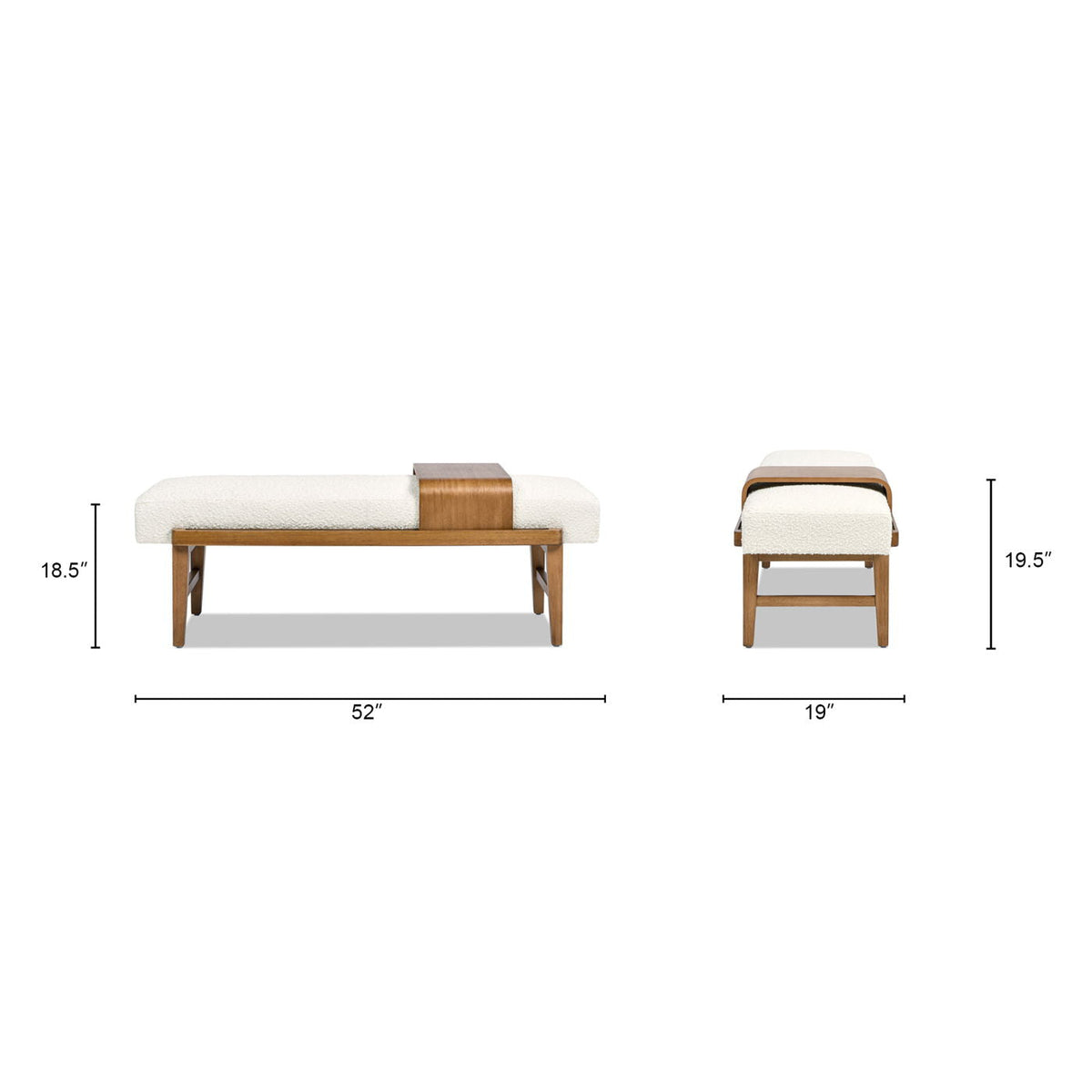 Modern Telephone Bench with Sliding Shelf Ivory White HouseOfZazla bench with wood legs on Tampa Home & Garden Store