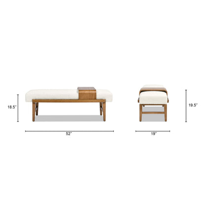 Modern Telephone Bench with Sliding Shelf Ivory White HouseOfZazla bench with wood legs on Tampa Home & Garden Store