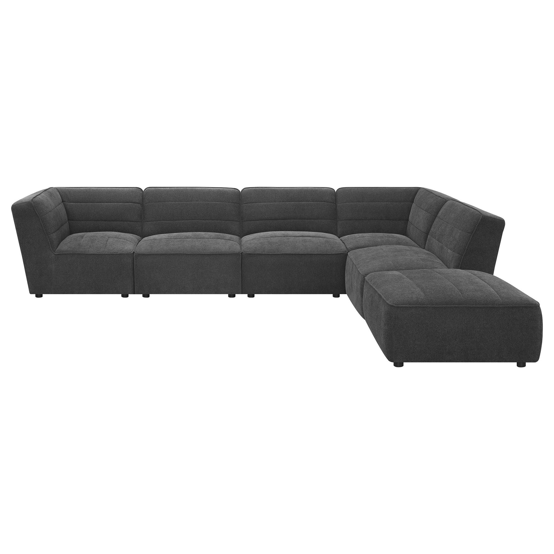 Vincent 6 Piece Modular Sectional Charcoal with chaise by HouseOfZazla on Tampa Home & Garden Store