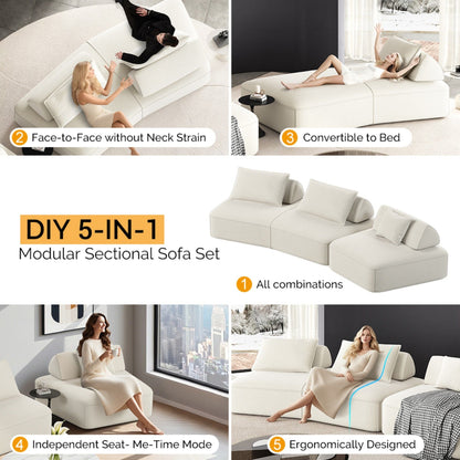 Modern Luxury Oversized Modular Sectional Sofa Set, 2-Piece modular sections on Tampa Home & Garden Store