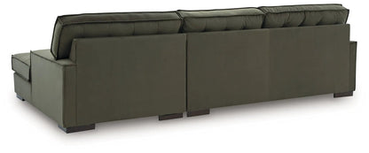Caspian-Town stationary sectional in olive fabric by Unique Piece Furniture on Tampa Home & Garden Store