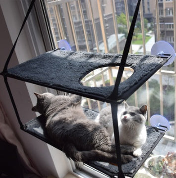 Gray cat hammock bed with two-tier window mount and suction cups removable pad Sell My Stuff on Tampa Home & Garden Store