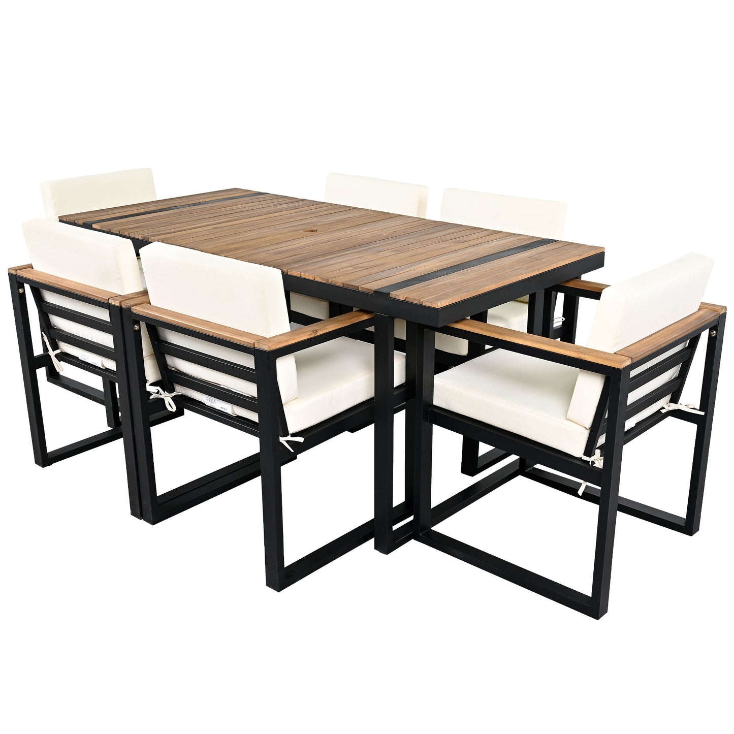 Seven Piece Outdoor Dining Table and Chair Set