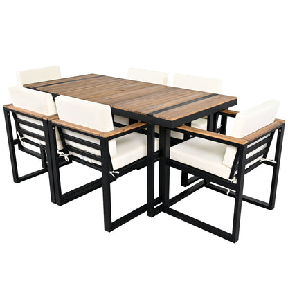 Seven Piece Outdoor Dining Table and Chair Set