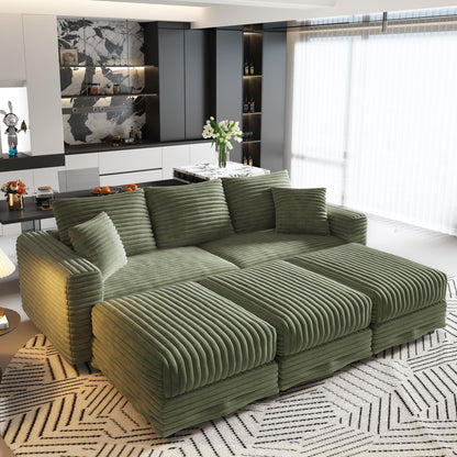 Convertible Sofa With Deep Seat and Pillows