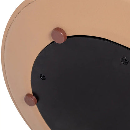 Mode leatherette round C-shaped sofa side table saddle brown with black base plate on Tampa Home & Garden Store