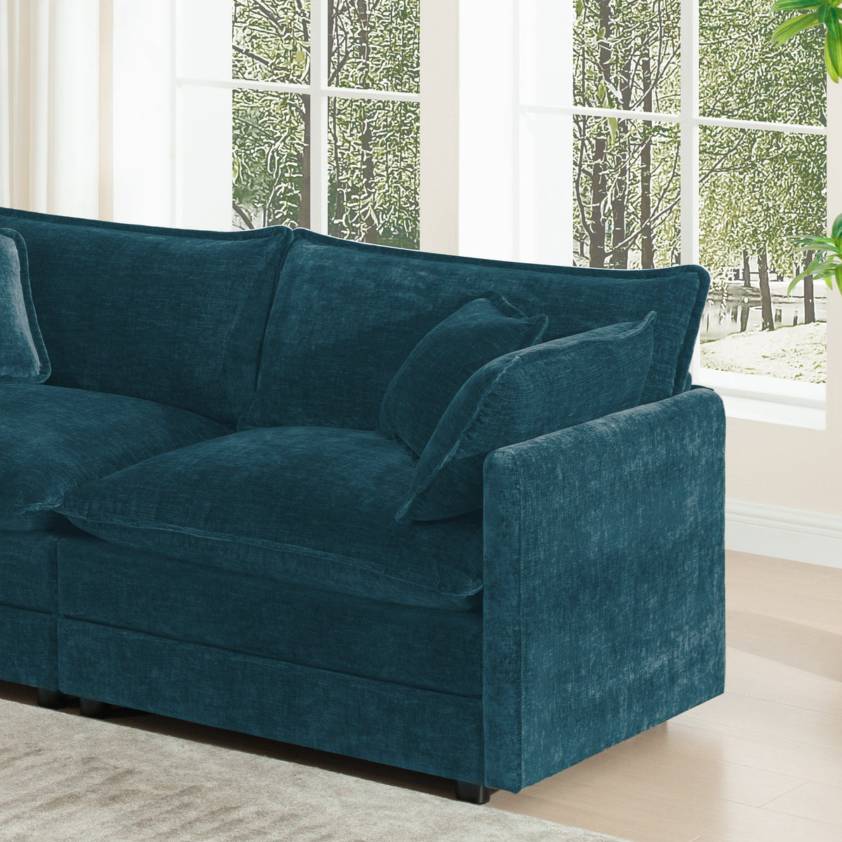 Chenille sofa set of 2 by HouseOfZazla, teal 2- and 3-seat sofas on Tampa Home & Garden Store