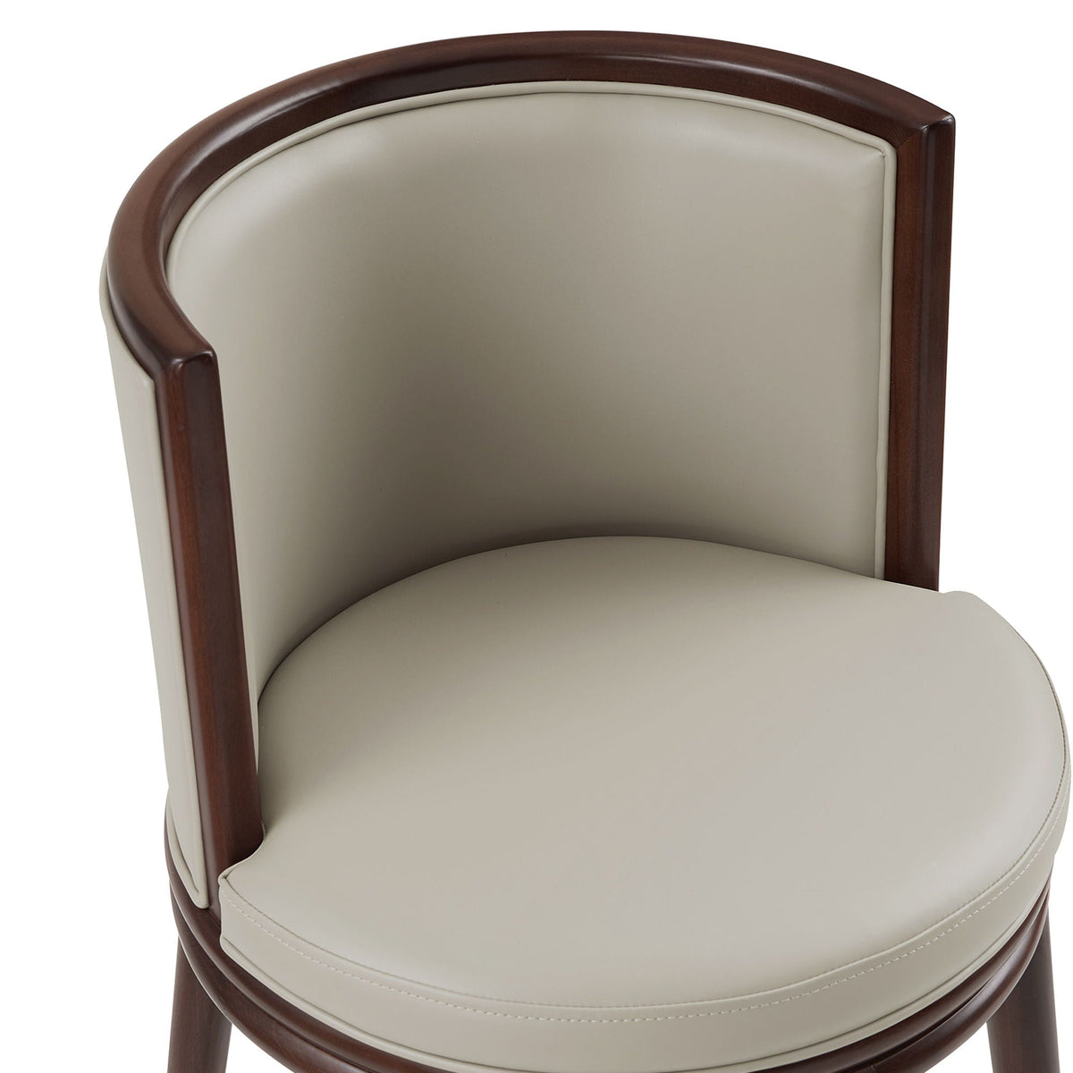 Evalyn Barstool bar-height chair with brown wood frame and beige upholstered seat, HouseOfZazla on Tampa Home & Garden Store