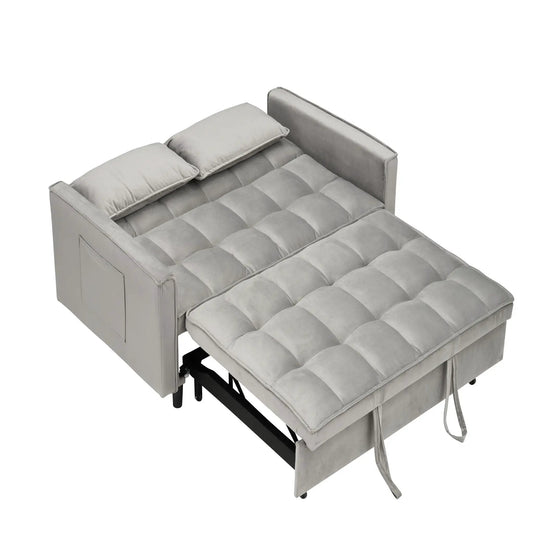 Sofa bed with pockets, gray quilted 3-in-1 sleeper sofa by Unique Piece Furniture on Tampa Home & Garden Store
