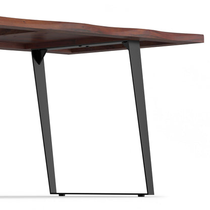 Modern Handcrafted Live Edge Acacia Dining Table with black metal legs on Tampa Home & Garden Store
