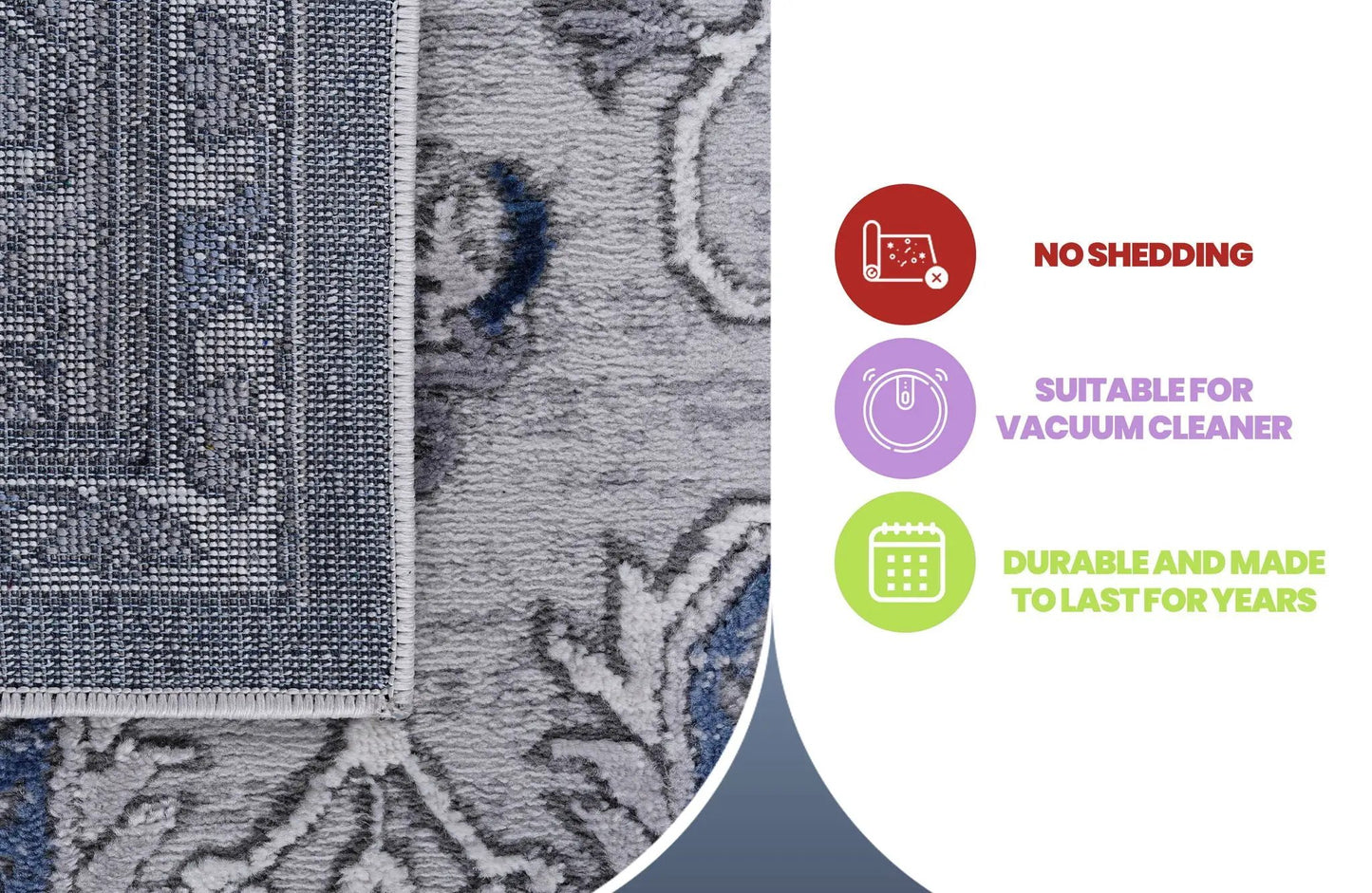 Marfi Trendy Oriental Rug runner in blue woven pattern with fringe Unique Piece Furniture on Tampa Home & Garden Store