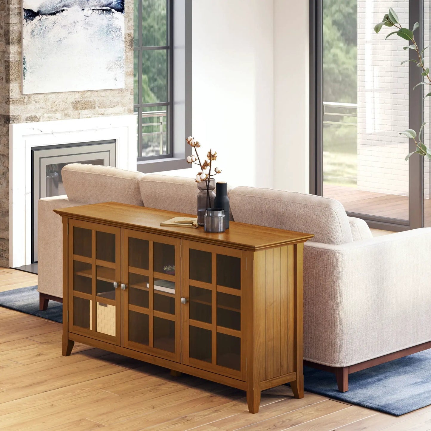 Acadian Wide Storage Cabinet Handcrafted
