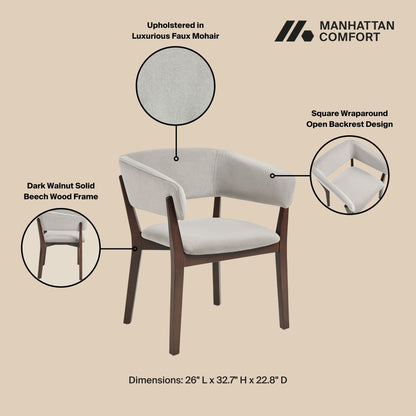 Blake Solid Beech Wood Modern Dining Armchair