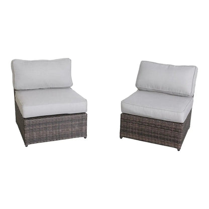 2-Piece Outdoor Rattan Sectional Set with Gray Cushions by Unique Piece Furniture on Tampa Home & Garden Store