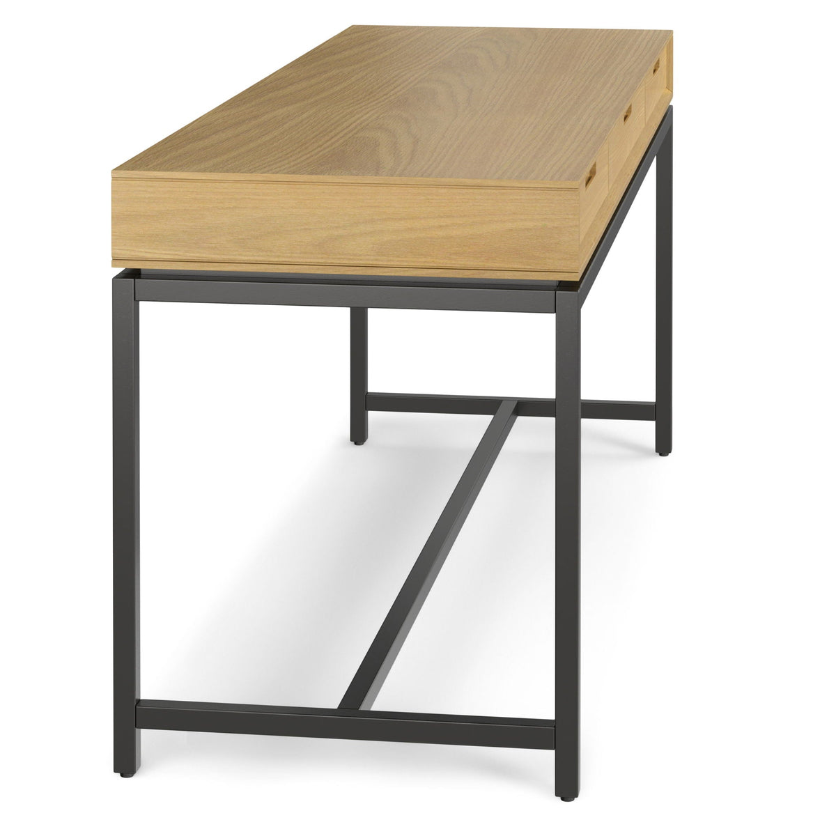 Mid Century Handcrafted Writing Desk with Storage natural oak top, two drawers, HouseOfZazla on Tampa Home & Garden Store