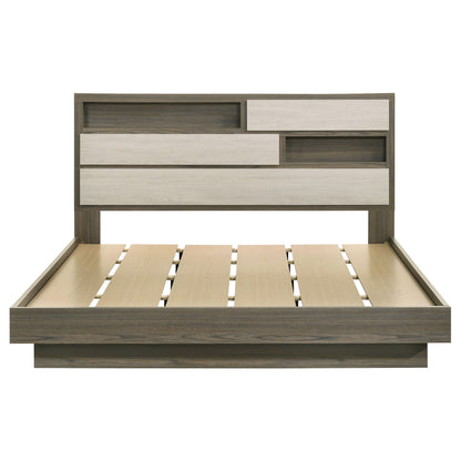 Eastern King Headboard and Bookcase Storage Bed
