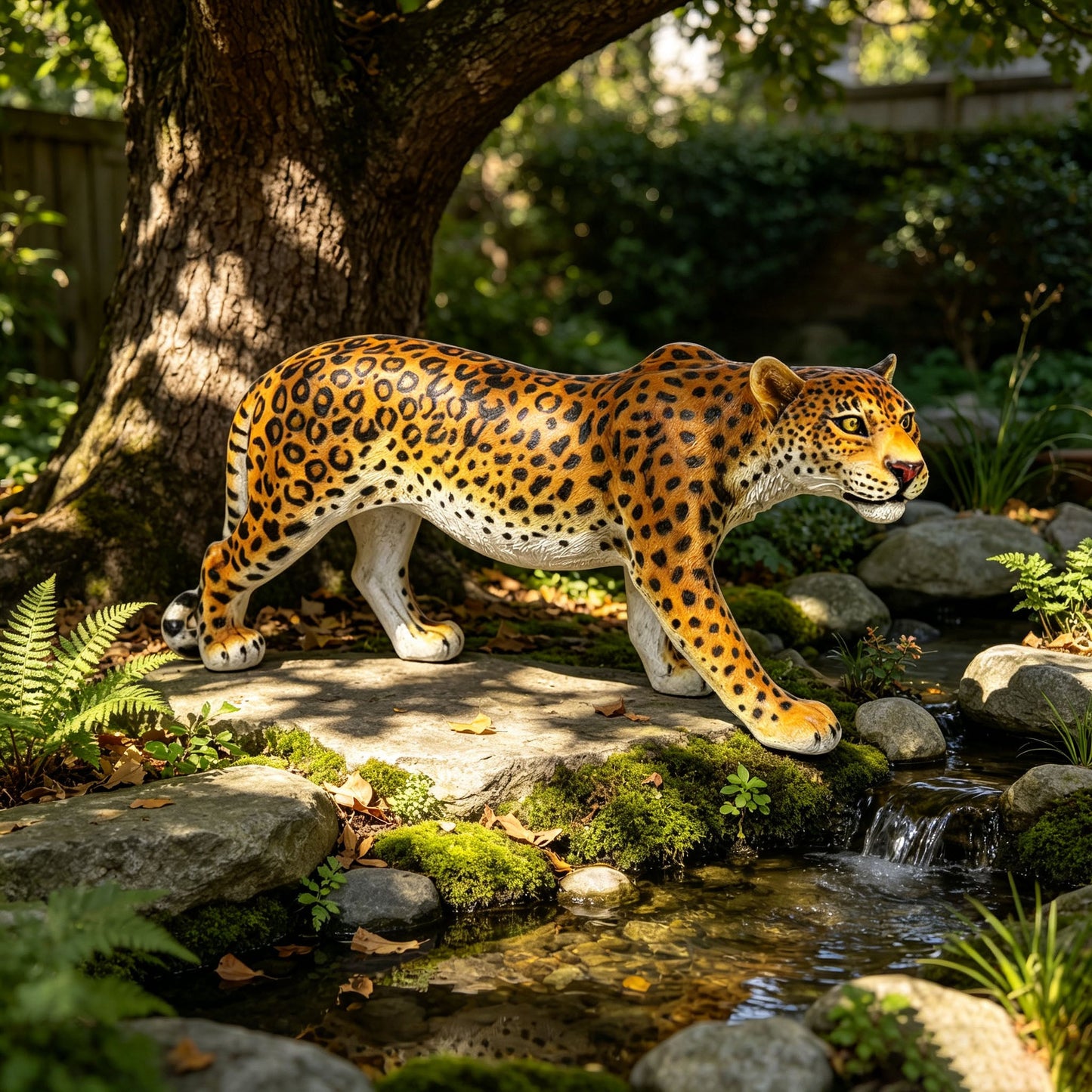 Realistic leopard garden statue, 32in resin cheetah by HouseOfZazla on Tampa Home & Garden Store