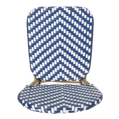 Navy Blue French Armless and Aluminum Chairs