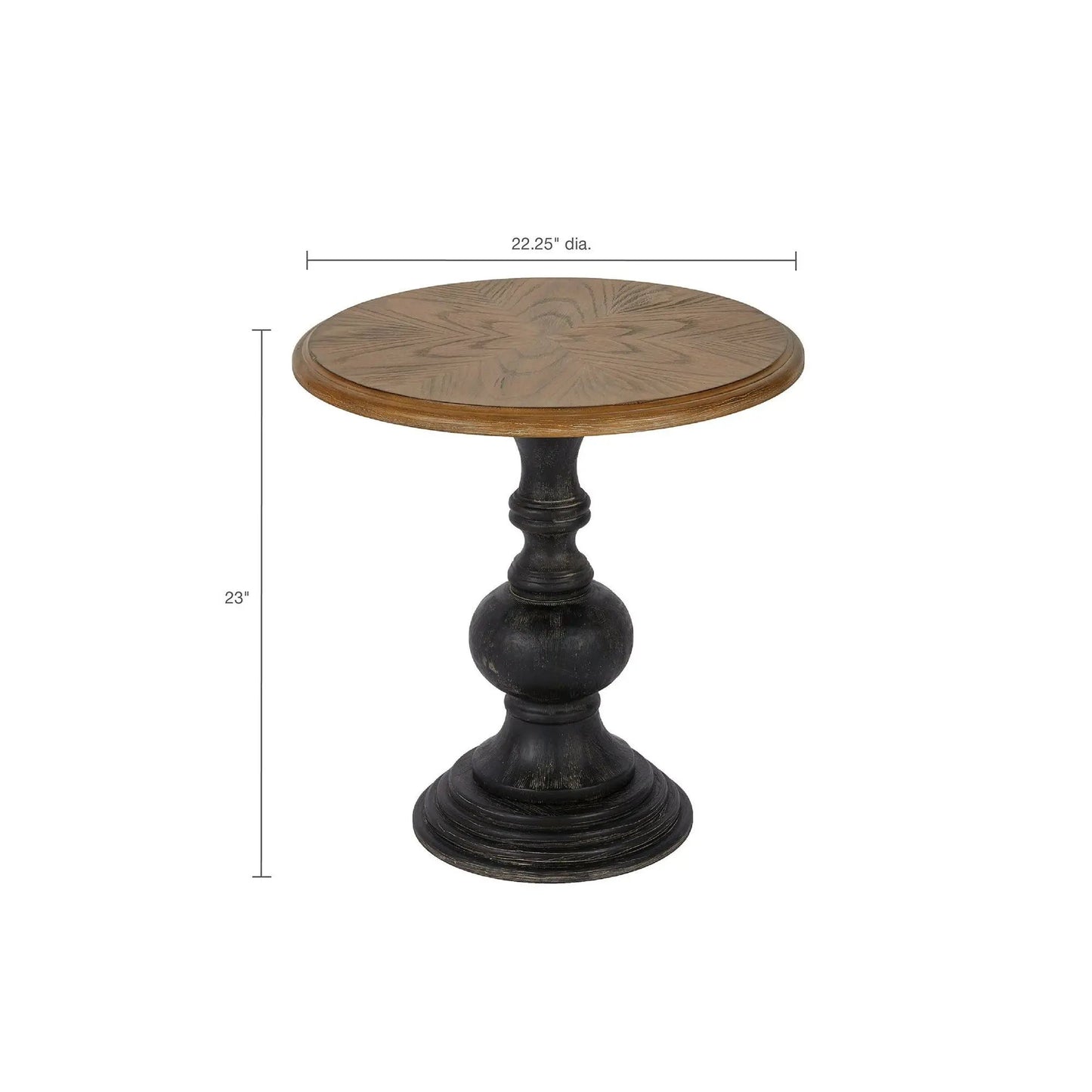 Table With Reclaimed Natural round accent table with dark pedestal base by Unique Piece Furniture on Tampa Home & Garden Store