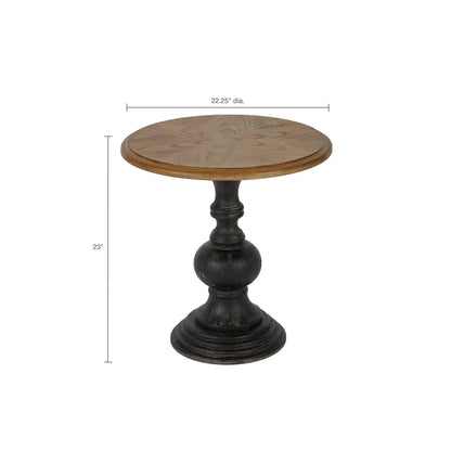 Table With Reclaimed Natural round accent table with dark pedestal base by Unique Piece Furniture on Tampa Home & Garden Store