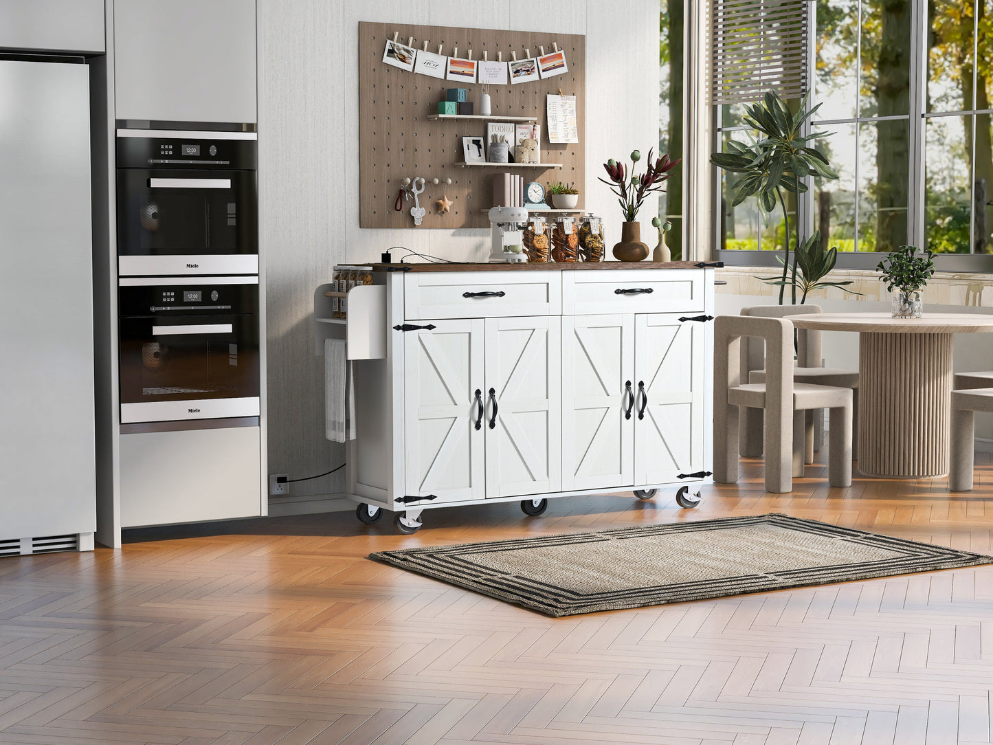 Large Farmhouse Kitchen Island and Power Outlet