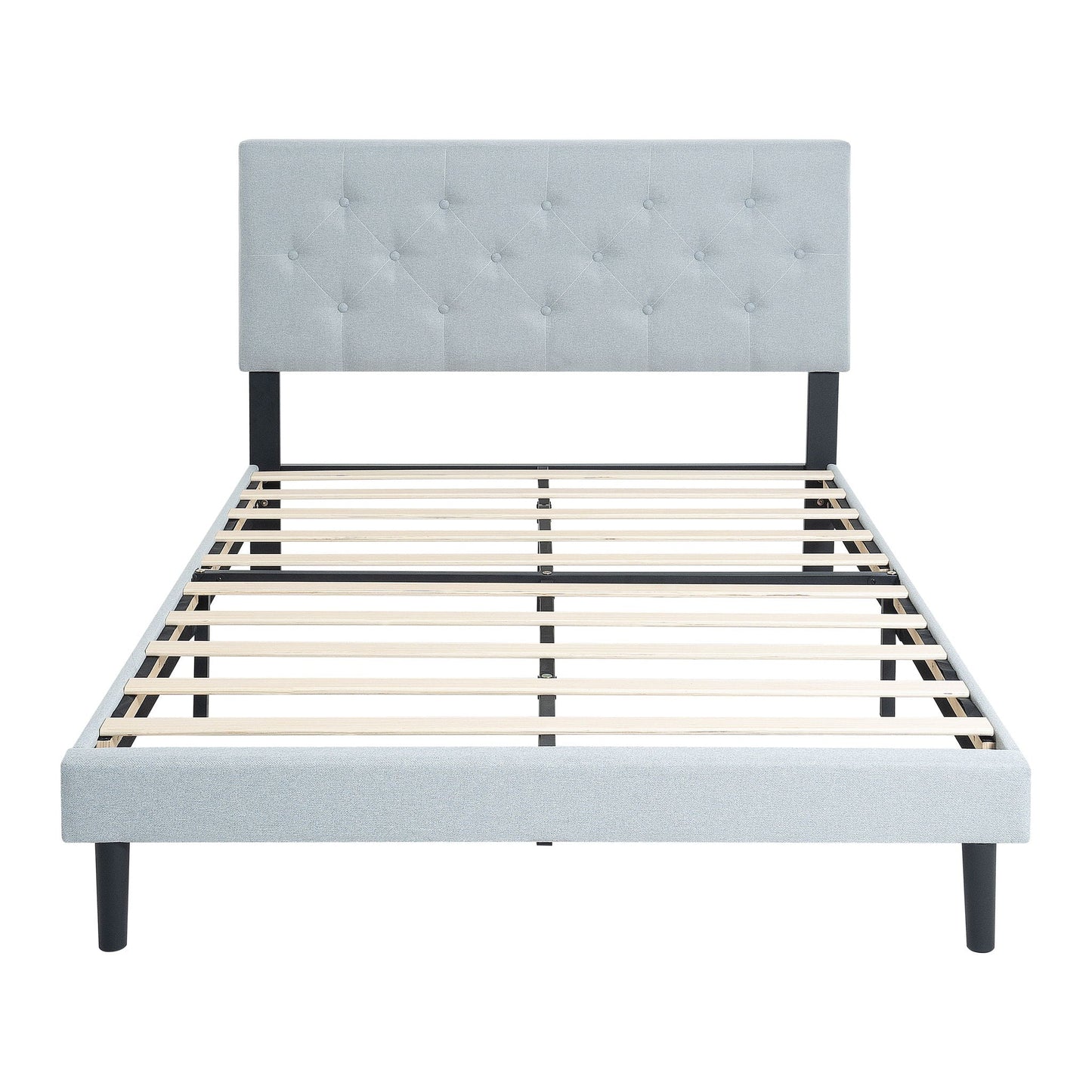 Modern Upholstered Bed Frame with Headboard