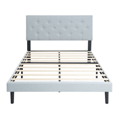 Modern Upholstered Bed Frame with Headboard