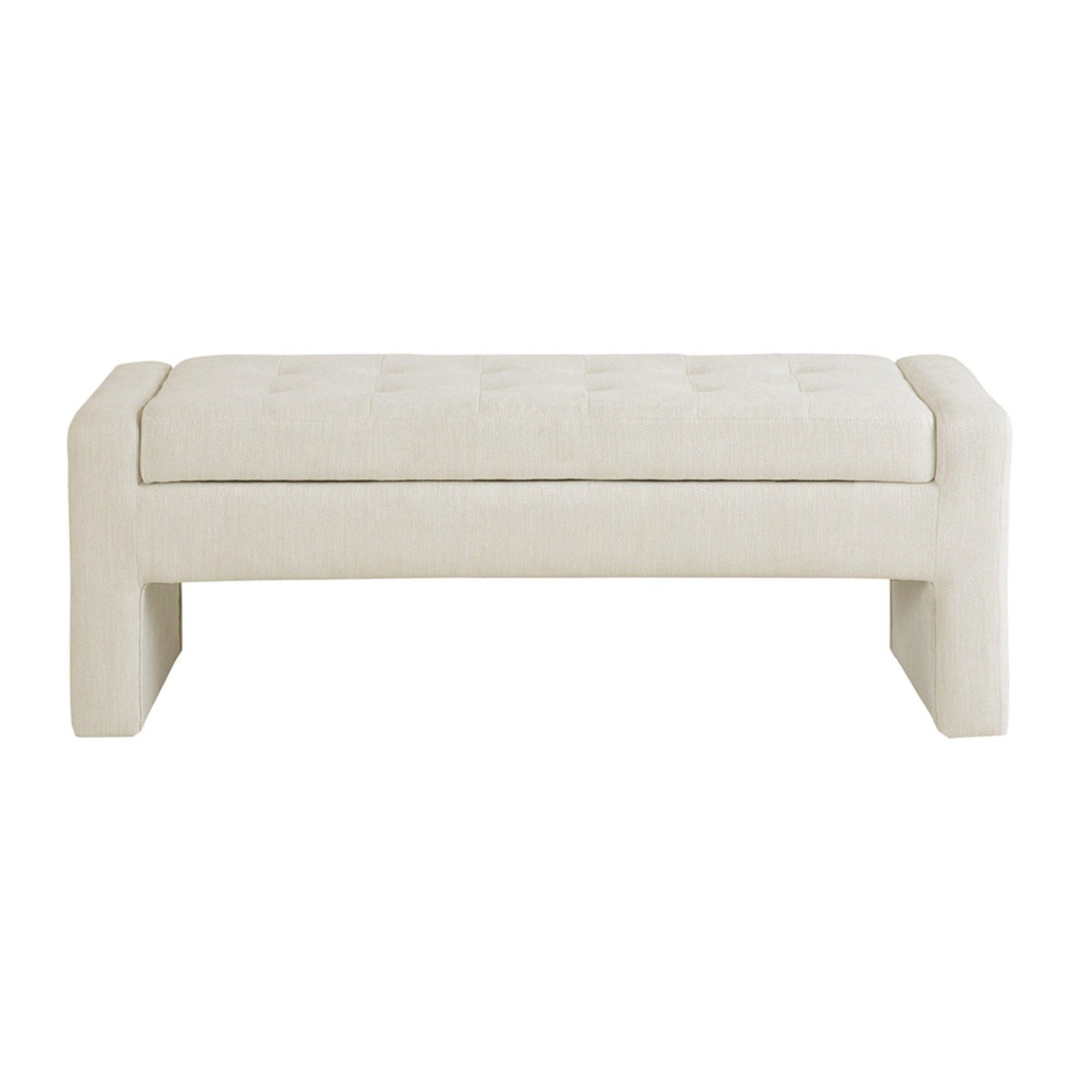 Cream storage bench with polyester upholstery and soft-close lid by HouseOfZazla on Tampa Home & Garden Store