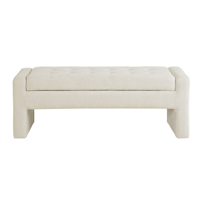 Cream storage bench with polyester upholstery and soft-close lid by HouseOfZazla on Tampa Home & Garden Store